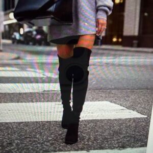 Stuart Weitzman Black Over-the-Knee Suede Boots